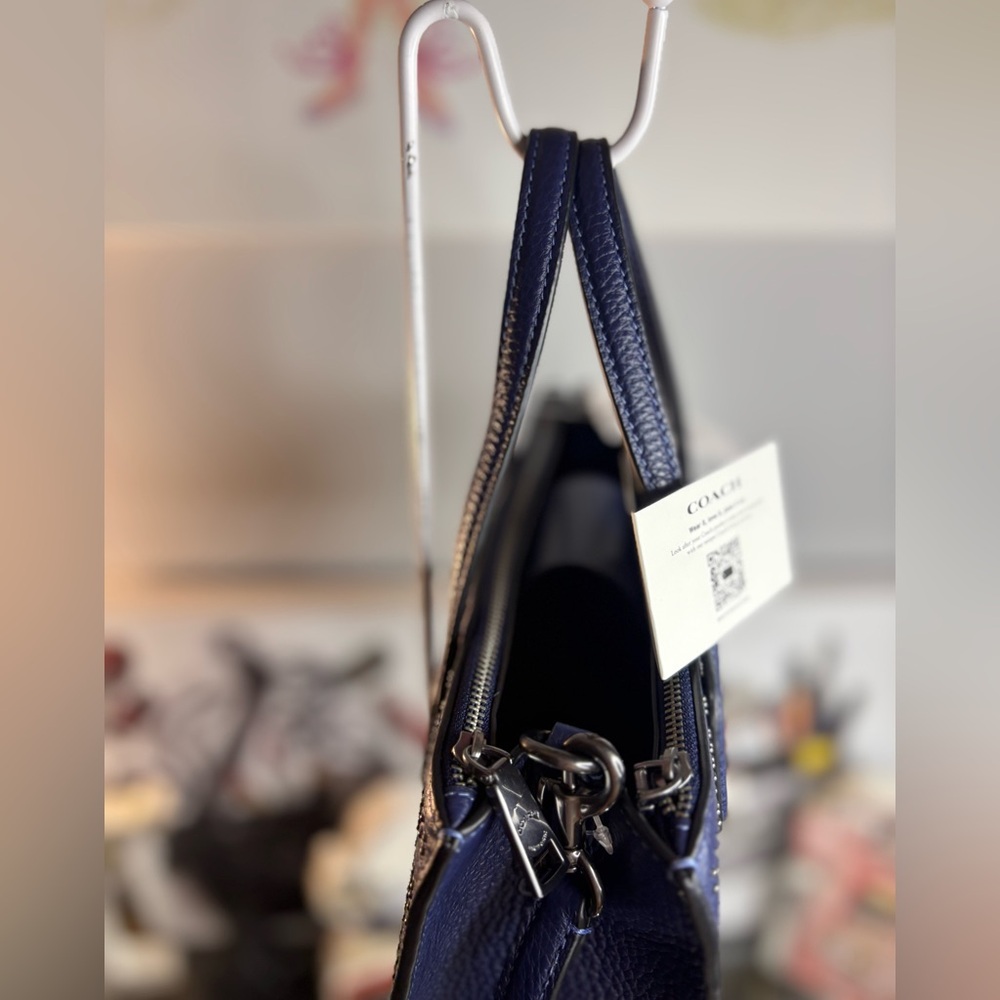 Coach Blue Textured Crossbody Bag with Adjustable Strap - Picture 9 of 15